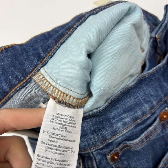 Madewell Dark Blue Wash Button Front Perfect Vintage Cropped Jeans - Picture 5 of 7